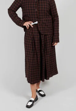 Mid Length Skirt in Ebano Check
