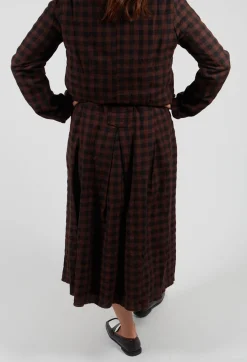 Mid Length Skirt in Ebano Check
