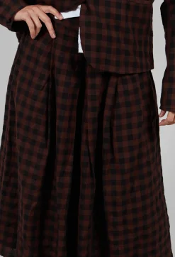 Mid Length Skirt in Ebano Check