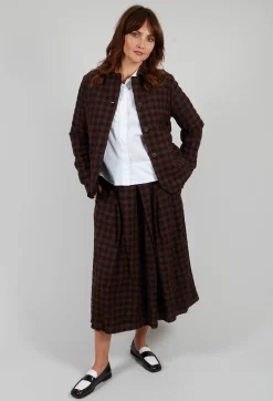 Mid Length Skirt in Ebano Check