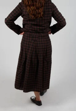 Mid Length Skirt in Ebano Check