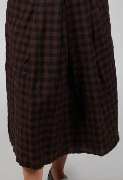 Mid Length Skirt in Ebano Check