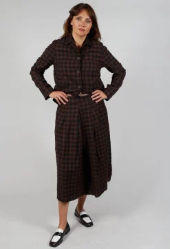 Mid Length Skirt in Ebano Check
