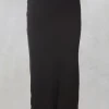 Mid Length Skirt with Elasticated Waistband in Black