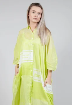 Midi Cotton Shirt Dress in Sun Print