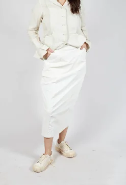 Midi Length Skirt in Starwhite Brush