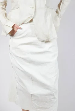 Midi Length Skirt in Starwhite Brush
