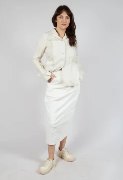 Midi Length Skirt in Starwhite Brush