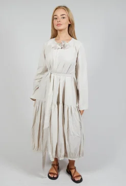 Midi Smock Dress in Beige