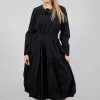 Midi Smock Dress in Black