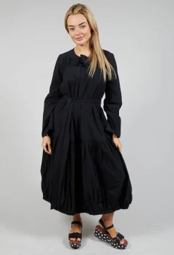 Midi Smock Dress in Black