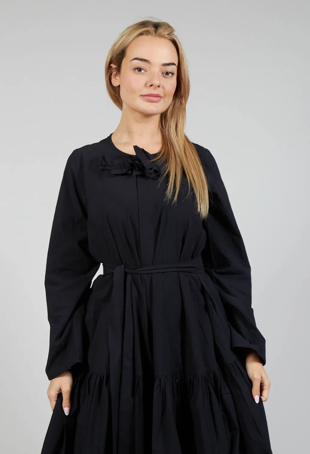 Midi Smock Dress in Black