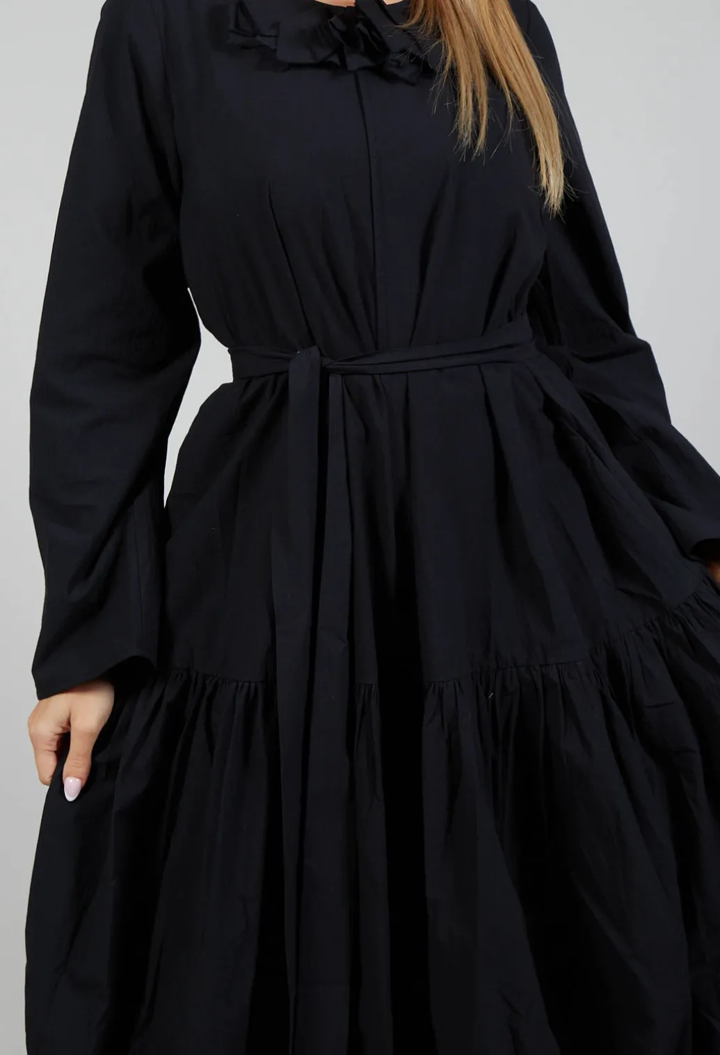 Midi Smock Dress in Black