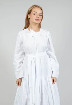 Midi Smock Dress in White
