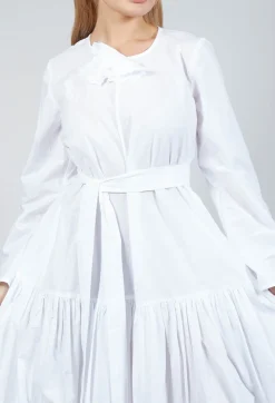 Midi Smock Dress in White