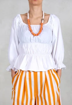 Milkmaid Blouse in White