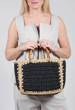 Milos Crochet Bag in Black