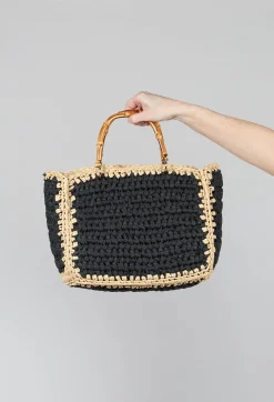 Milos Crochet Bag in Black