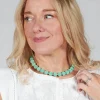 Mint Springwire Woven Ball Necklace