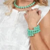 Mint Springwire Woven Ball Bracelet