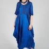 Miriam Dress Round Neck in Blue and Cobalt