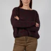 Mixed Knit Jumper in Red Anthracite