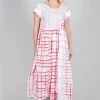 Mixed Print Picnic Dress in Red