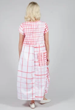 Mixed Print Picnic Dress in Red