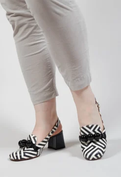 Moby Slingback Heel in Black and White