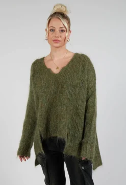 Mohair Knit Jumper in Moss
