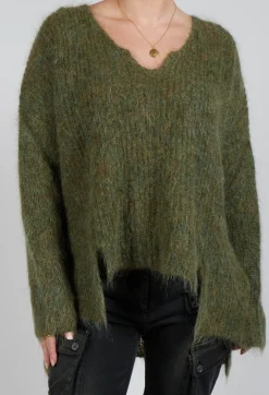 Mohair Knit Jumper in Moss