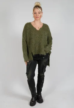 Mohair Knit Jumper in Moss