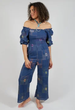 Molly Handwoven Jumpsuit in Indigo