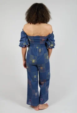 Molly Handwoven Jumpsuit in Indigo