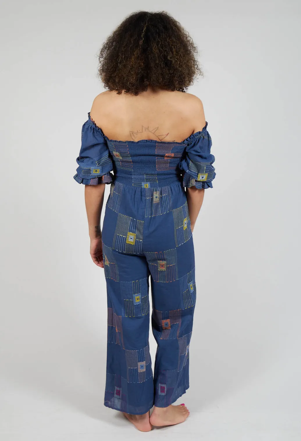 Molly Handwoven Jumpsuit in Indigo