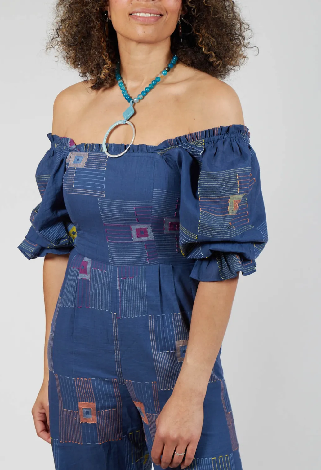 Molly Handwoven Jumpsuit in Indigo