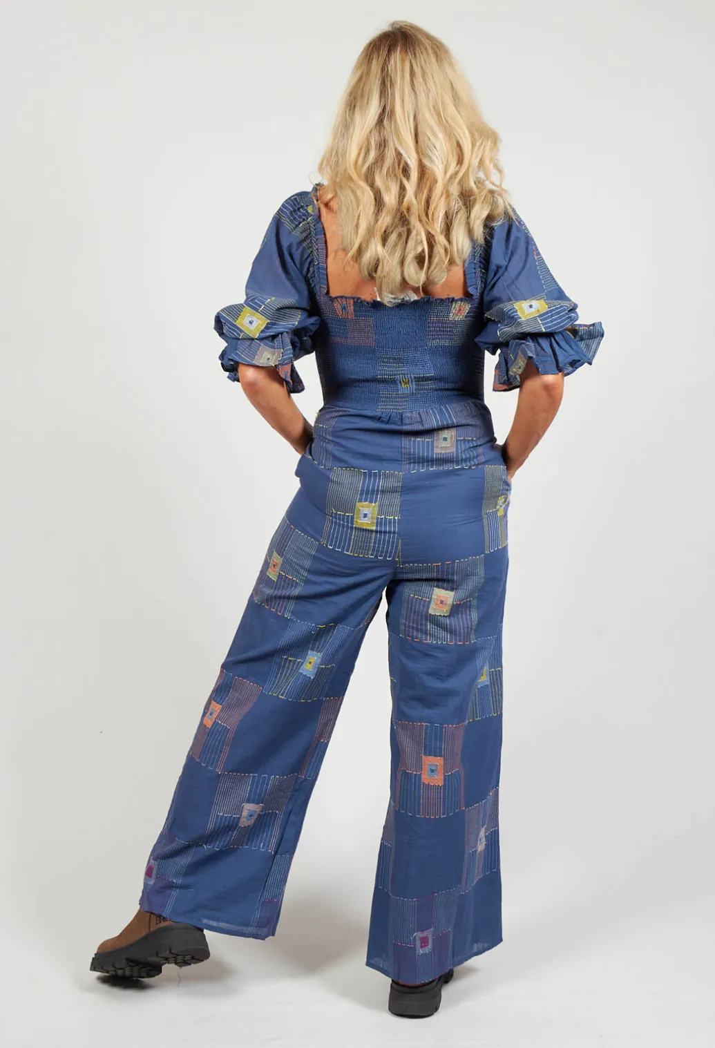 Molly Handwoven Jumpsuit in Indigo