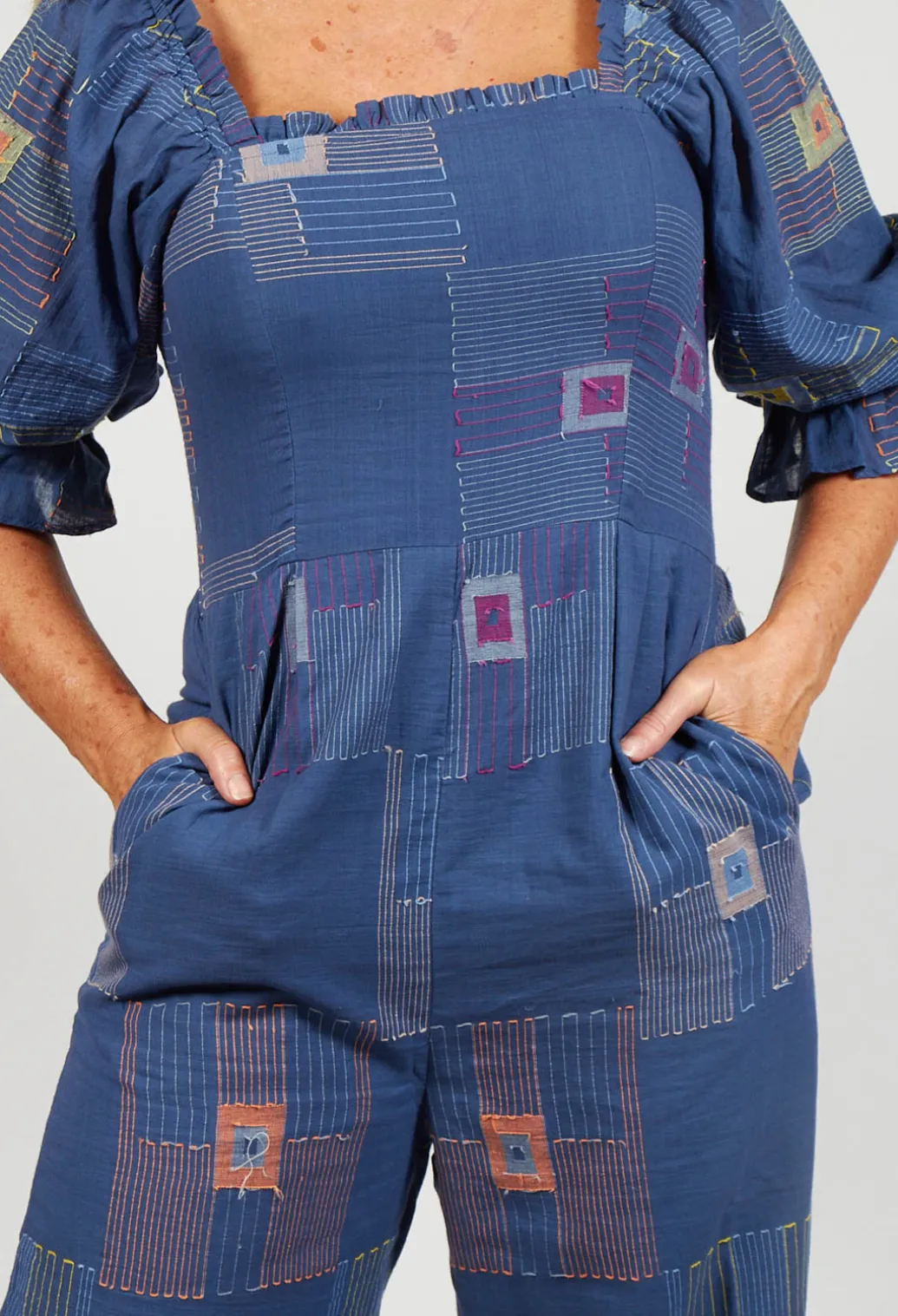 Molly Handwoven Jumpsuit in Indigo