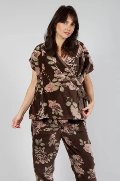 Monet Top in Velour Fleur Chocolat