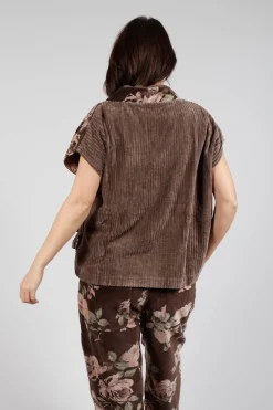 Monet Top in Velour Fleur Chocolat