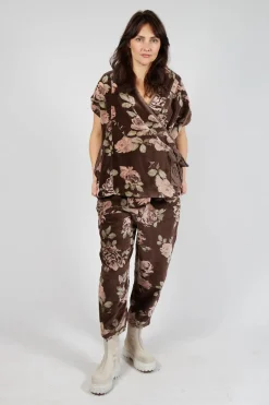 Monet Top in Velour Fleur Chocolat