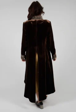 Morgana Embroidery Coat in Brown
