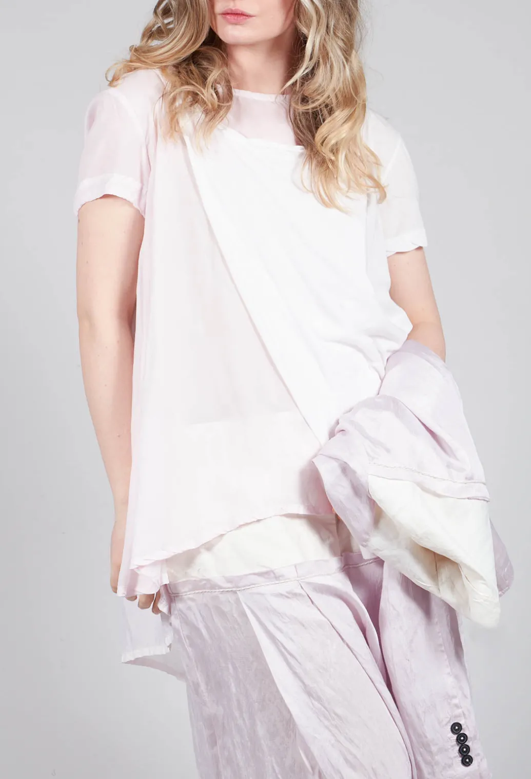 Mullet Back T-Shirt in Rose 10% Cloud