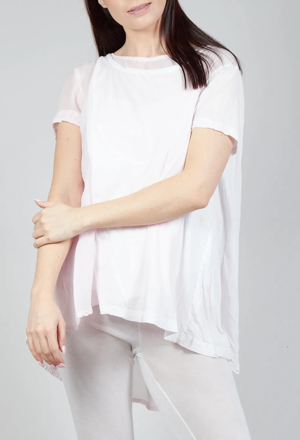 Mullet Back T-Shirt in Rose 10% Cloud