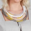 Multi Strand Rubber Choker in Grey