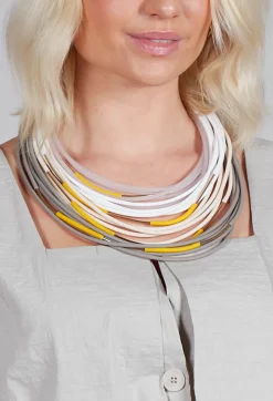 Multi Strand Rubber Choker in Grey