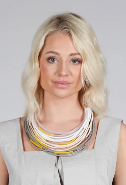 Multi Strand Rubber Choker in Grey