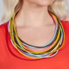 Multi Strand Rubber Necklace in Multicolour