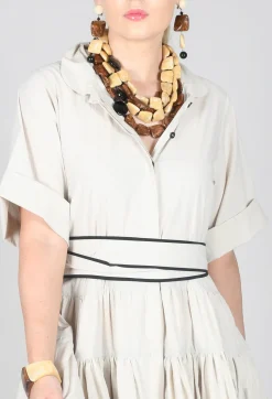 Multi Tiered Dress in Beige