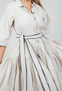Multi Tiered Dress in Beige